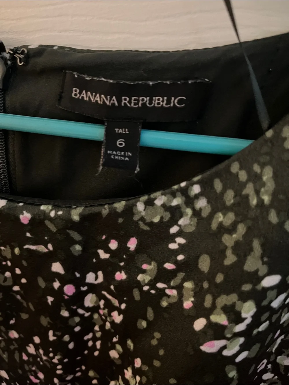 Banana Republic Sleeveless Dark Green Floral Blouson Waist Dress